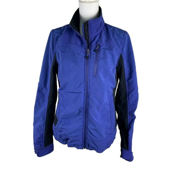 LL Bean Jacket Purple Spandex Full Zip Mock Neck Longsleeve Woman Small - Picture 1 of 9